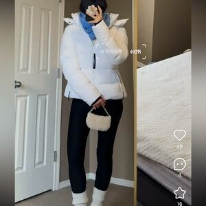 Aritzia supersnug puff jacket white